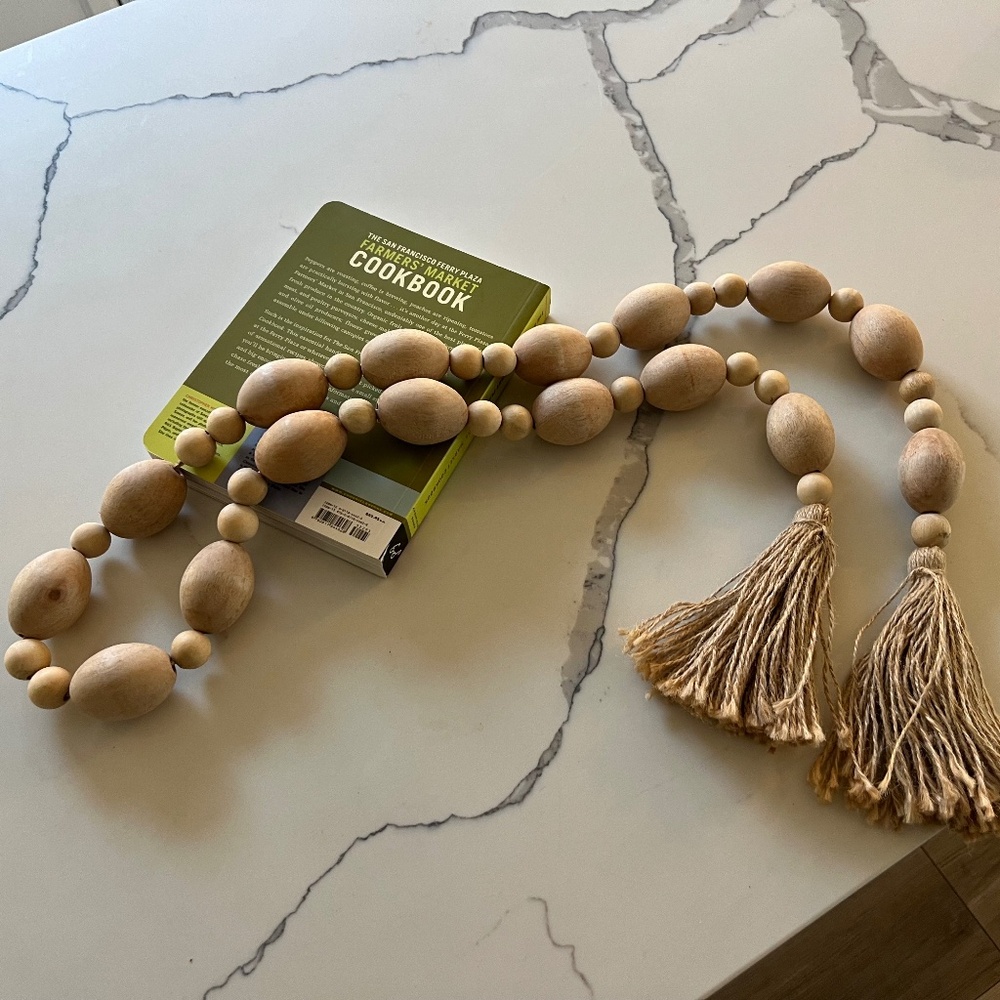 Decorative Wood Bead Garland | 60" long